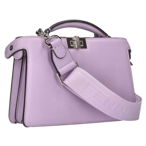 Fendi Handbags - FENDI Peekaboo ICUX Cross Leather Shoulder Bag Purple